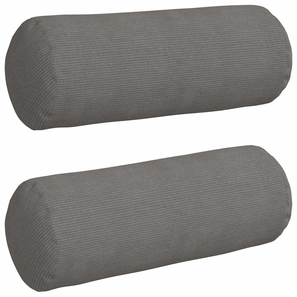 Bolster Kussens 2 stuks Lichtgrijs Ø 25 x 70 cm Cordstof is nu te koop bij PeponiXL, paradijselijk wonen!