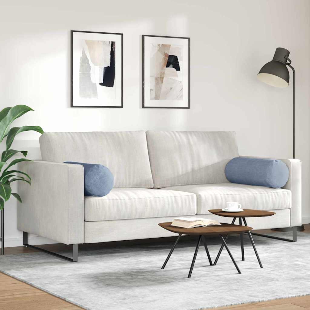 Bolster Kussens 2 stuks Blauw Ø 25 x 70 cm Cordstof is nu te koop bij PeponiXL, paradijselijk wonen!