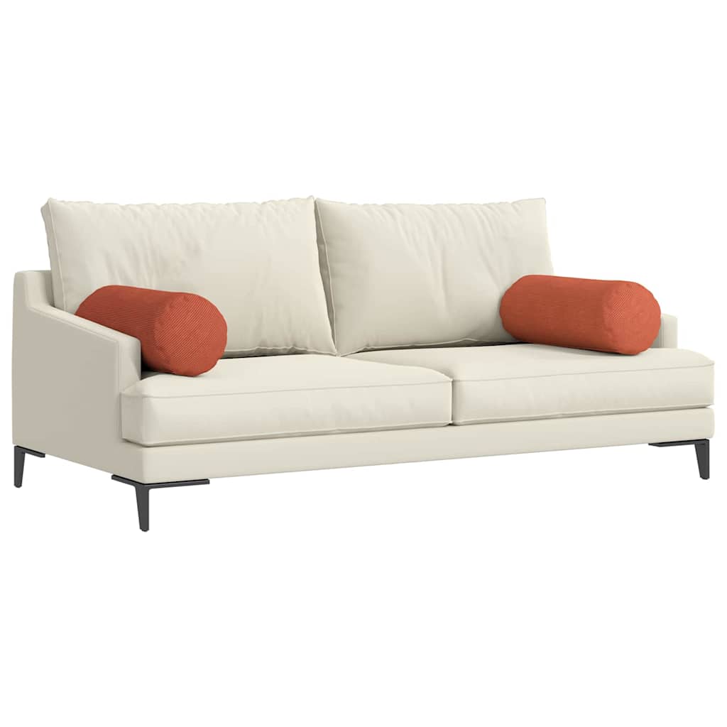 Bolster Kussens 2 stuks Rood-oranje Ø 25 x 70 cm Cordstof is nu te koop bij PeponiXL, paradijselijk wonen!