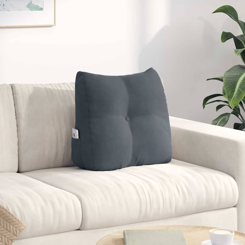 Rugkussen Donkergrijs 45 x 24 x 50 cm Fluweel is nu te koop bij PeponiXL, paradijselijk wonen!