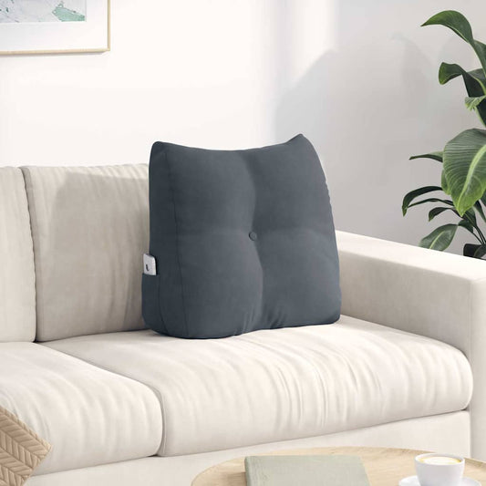 Rugkussen Donkergrijs 45 x 24 x 50 cm Fluweel is nu te koop bij PeponiXL, paradijselijk wonen!