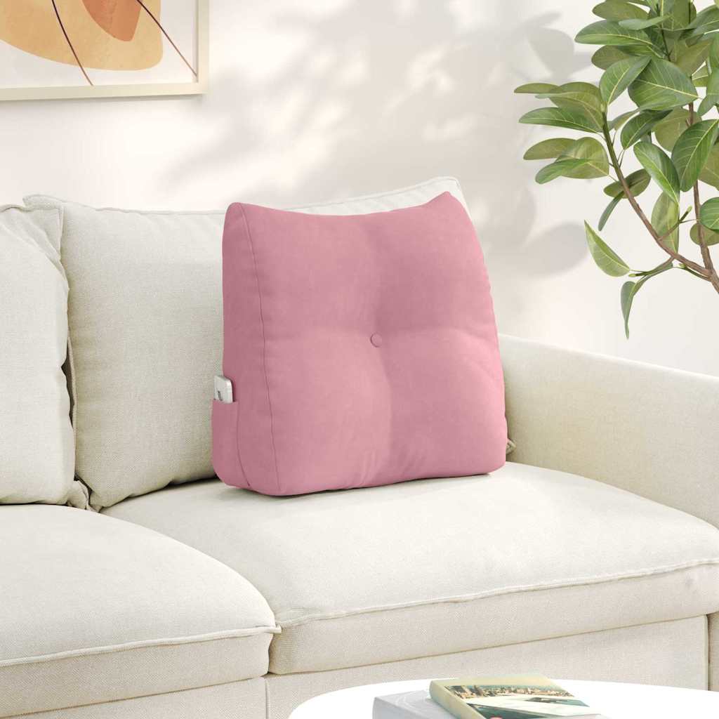 Rugkussen Roze 45 x 24 x 50 cm Fluweel is nu te koop bij PeponiXL, paradijselijk wonen!