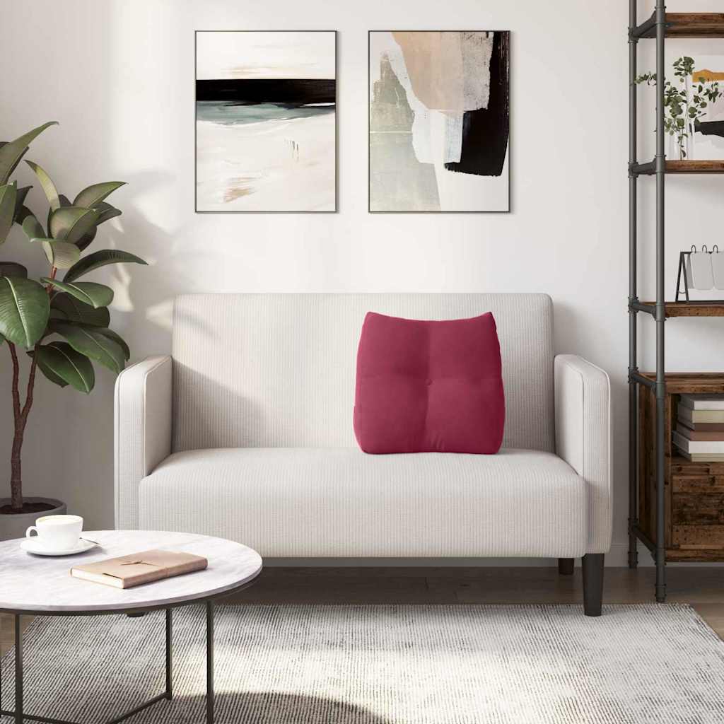 Rugkussen Wijnrood 45 x 24 x 50 cm Fluweel is nu te koop bij PeponiXL, paradijselijk wonen!