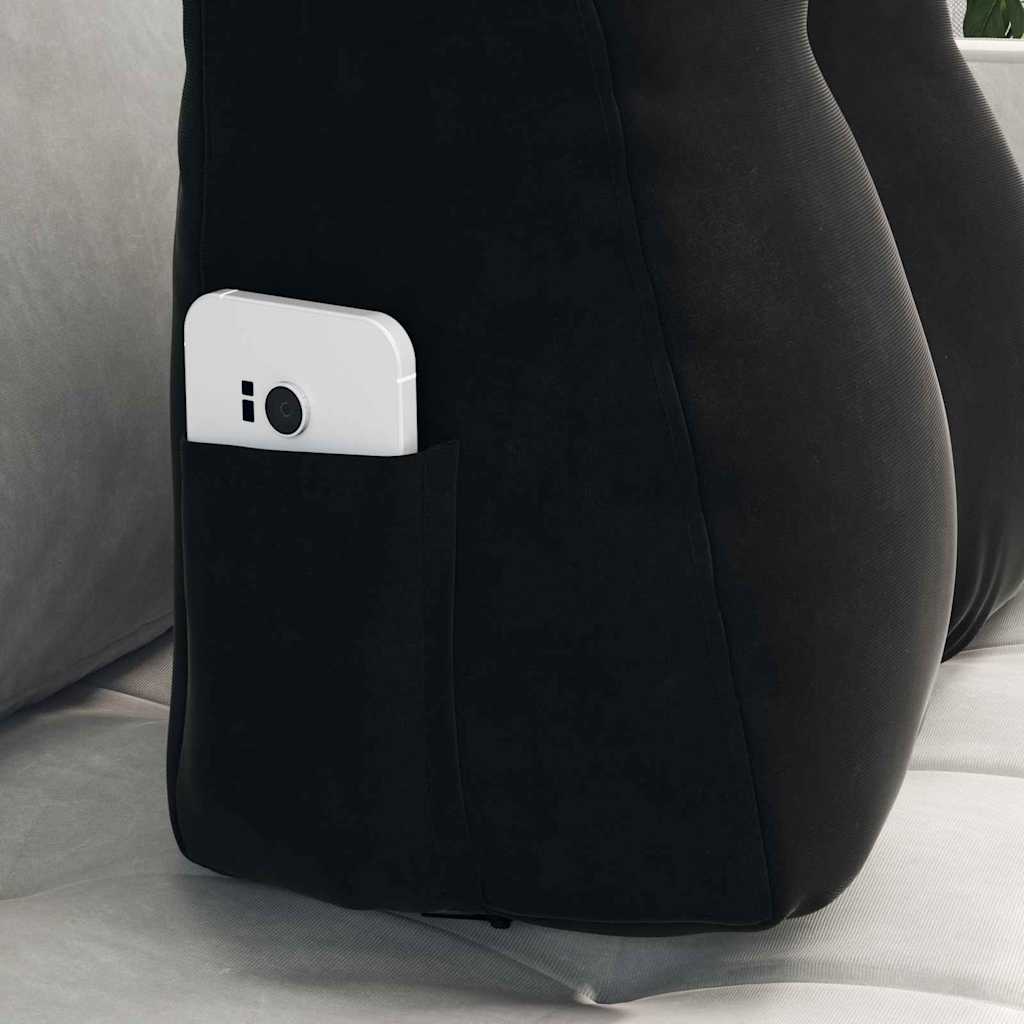 Rugkussen Zwart 45 x 24 x 50 cm Fluweel is nu te koop bij PeponiXL, paradijselijk wonen!