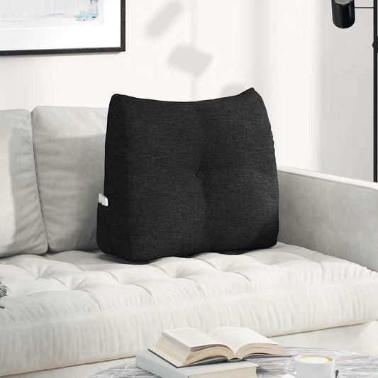Rugkussen Zwart 60 x 24 x 50 cm Stof is nu te koop bij PeponiXL, paradijselijk wonen!