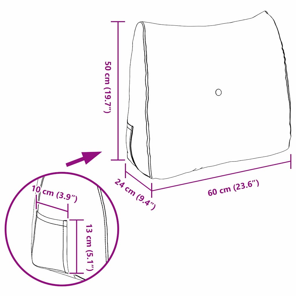 Rugkussen Wijnrood 60 x 24 x 50 cm Stof is nu te koop bij PeponiXL, paradijselijk wonen!