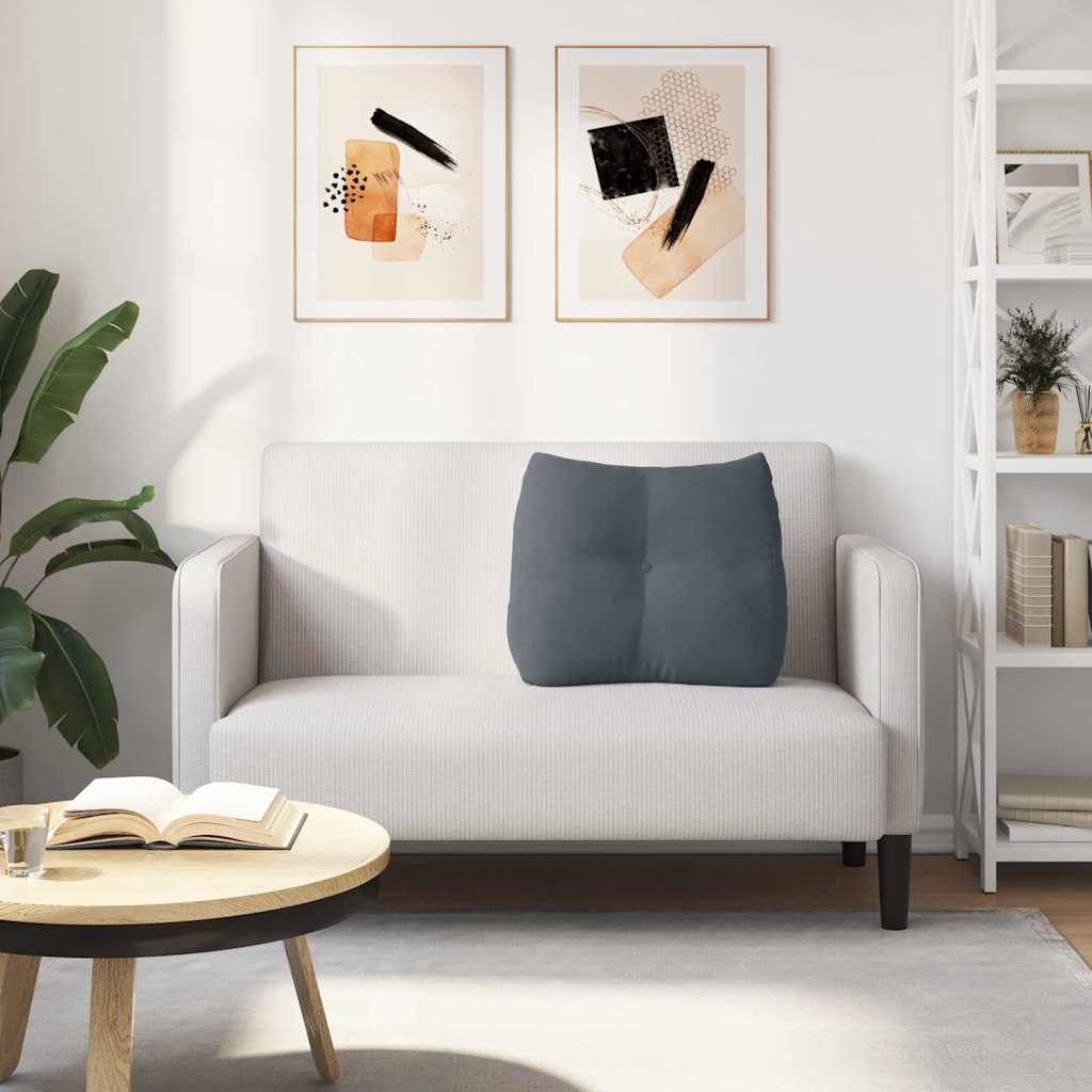 Rugkussen Donkergrijs 60 x 24 x 50 cm Fluweel is nu te koop bij PeponiXL, paradijselijk wonen!