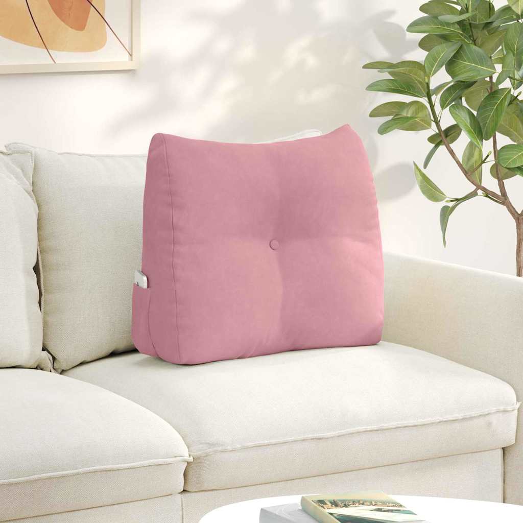 Rugkussen Roze 60 x 24 x 50 cm Fluweel is nu te koop bij PeponiXL, paradijselijk wonen!
