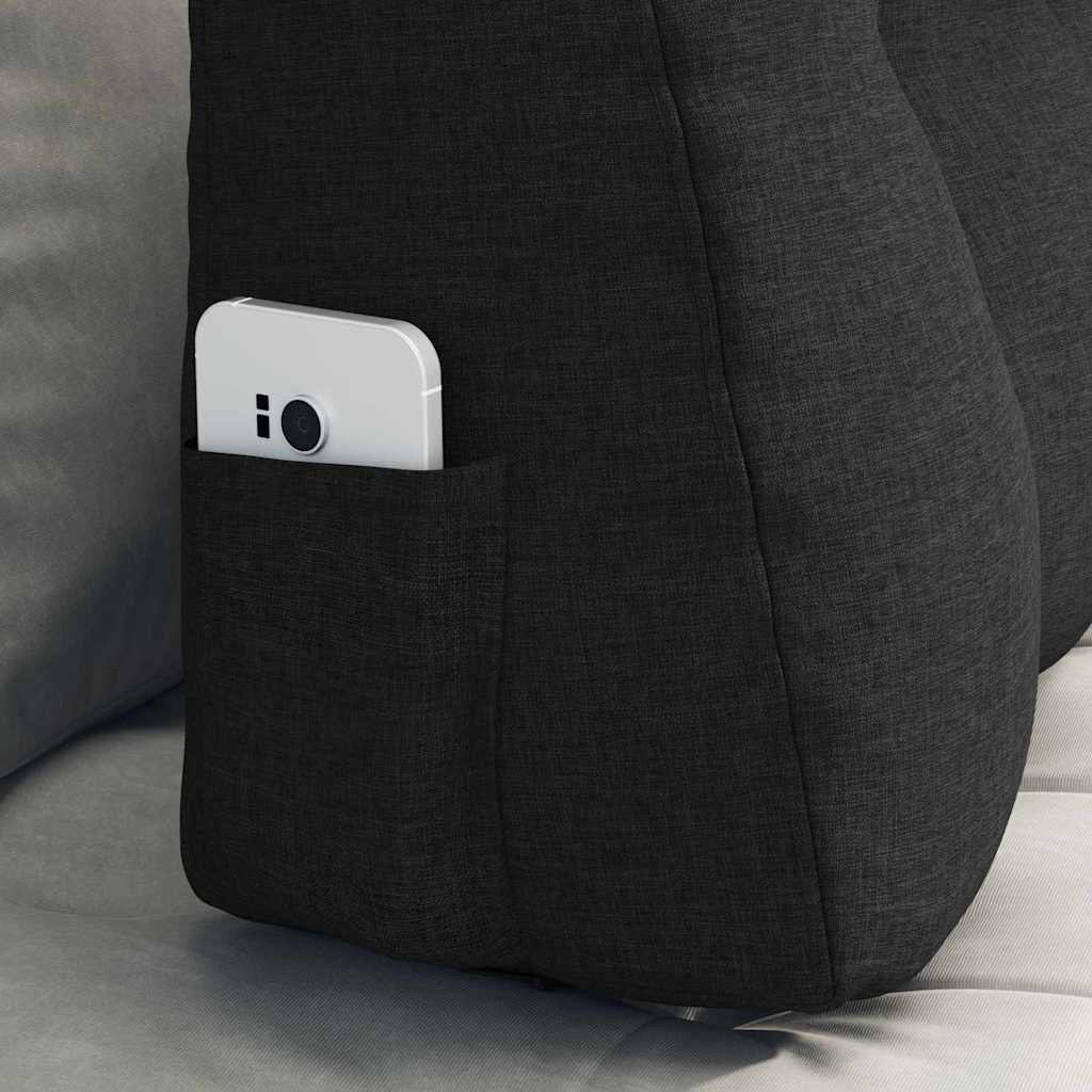 Rugkussen Zwart 80 x 24 x 50 cm Stof is nu te koop bij PeponiXL, paradijselijk wonen!