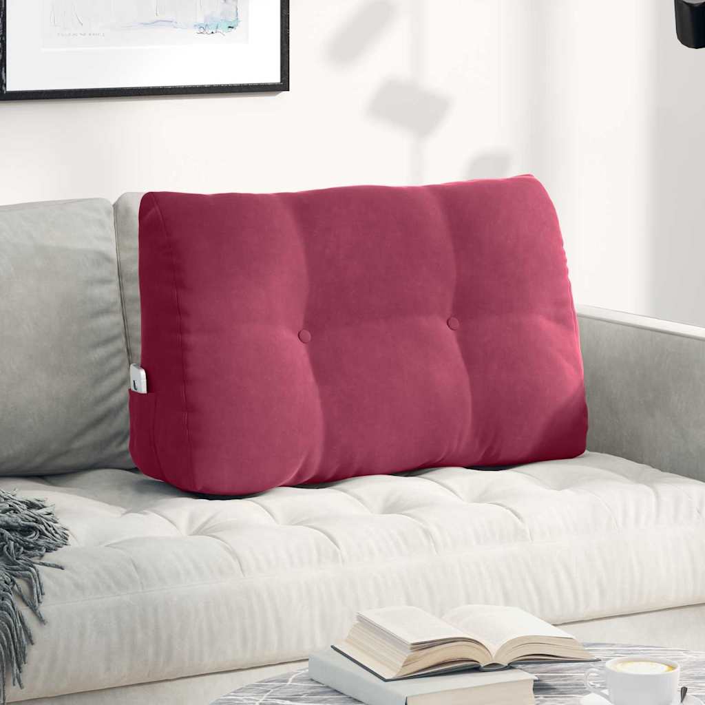 Rugkussen Wijnrood 80 x 24 x 50 cm Fluweel is nu te koop bij PeponiXL, paradijselijk wonen!