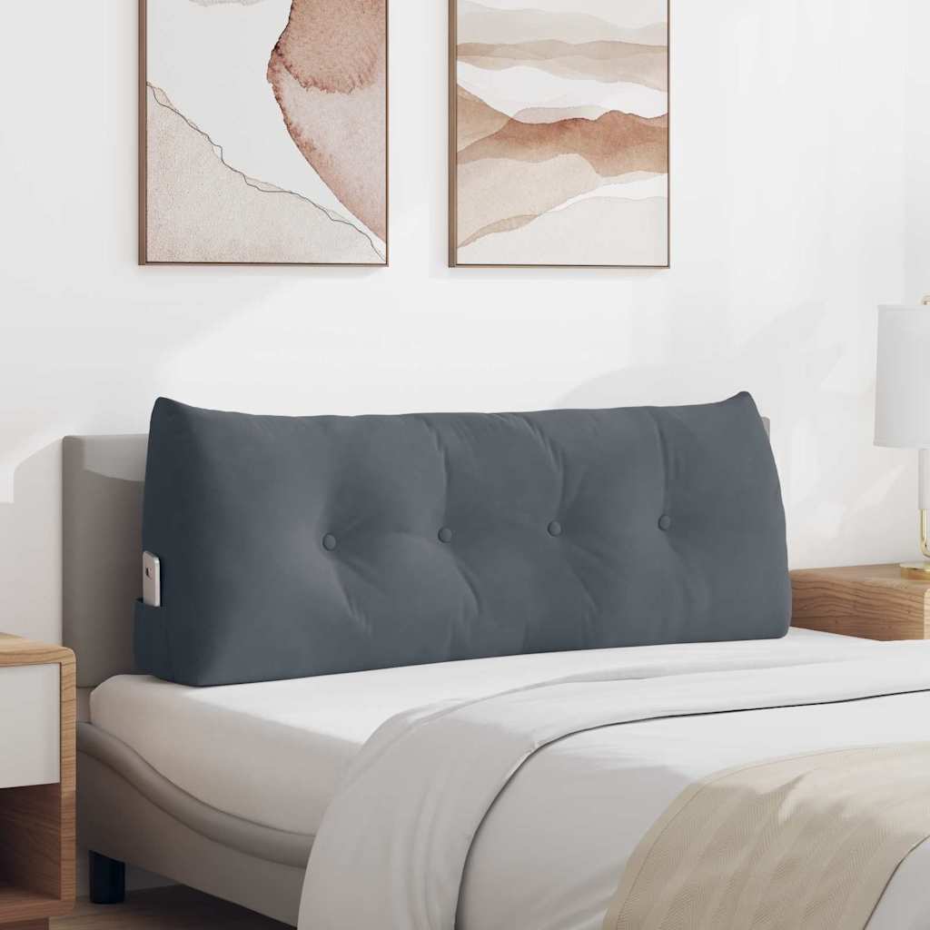 Rugkussen Donkergrijs 120 x 24 x 50 cm Fluweel is nu te koop bij PeponiXL, paradijselijk wonen!