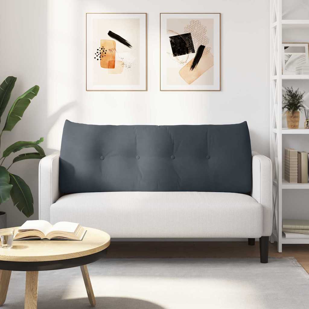 Rugkussen Donkergrijs 120 x 24 x 50 cm Fluweel is nu te koop bij PeponiXL, paradijselijk wonen!