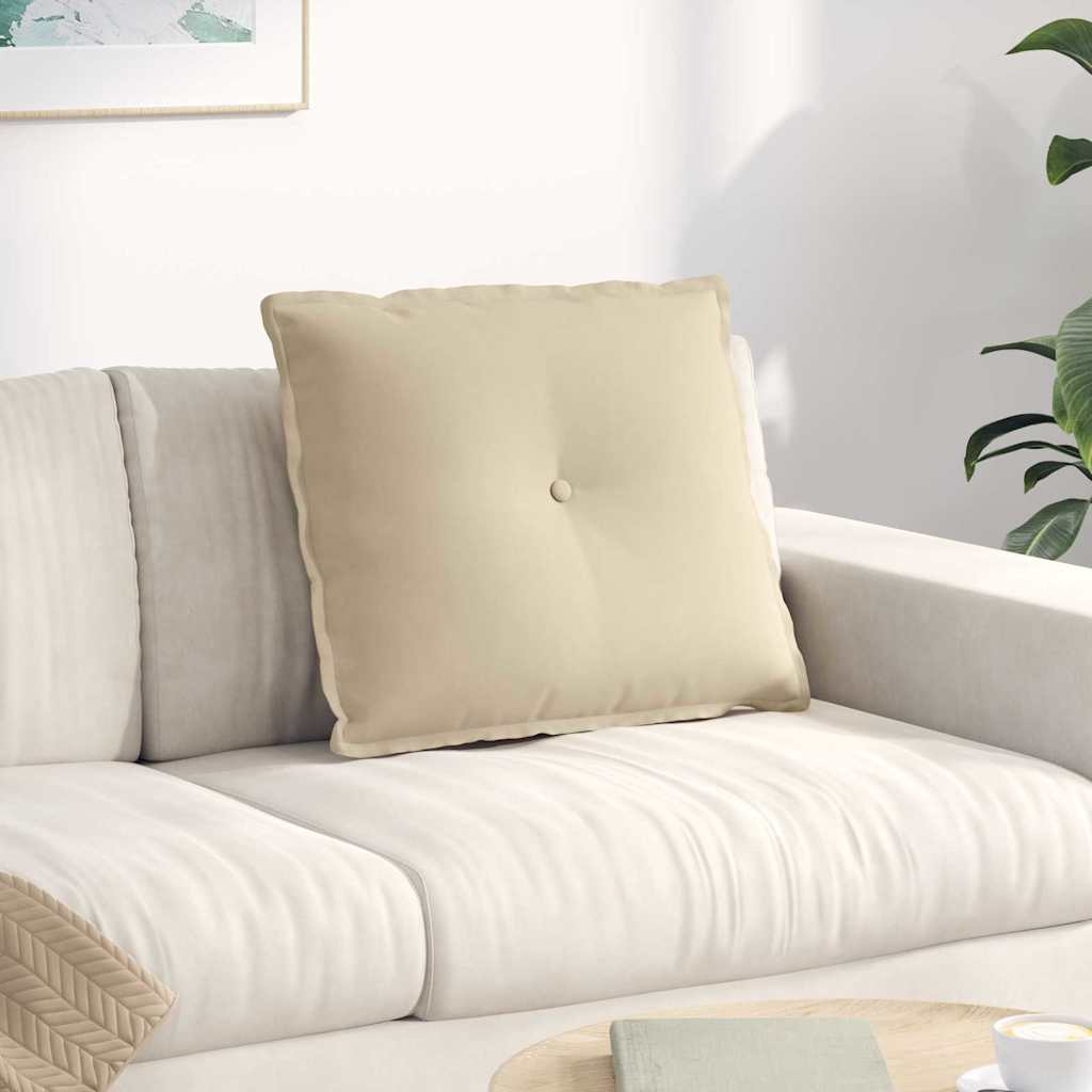 Rugkussen Crème 60 x 50 cm Microvezel Stof is nu te koop bij PeponiXL, paradijselijk wonen!