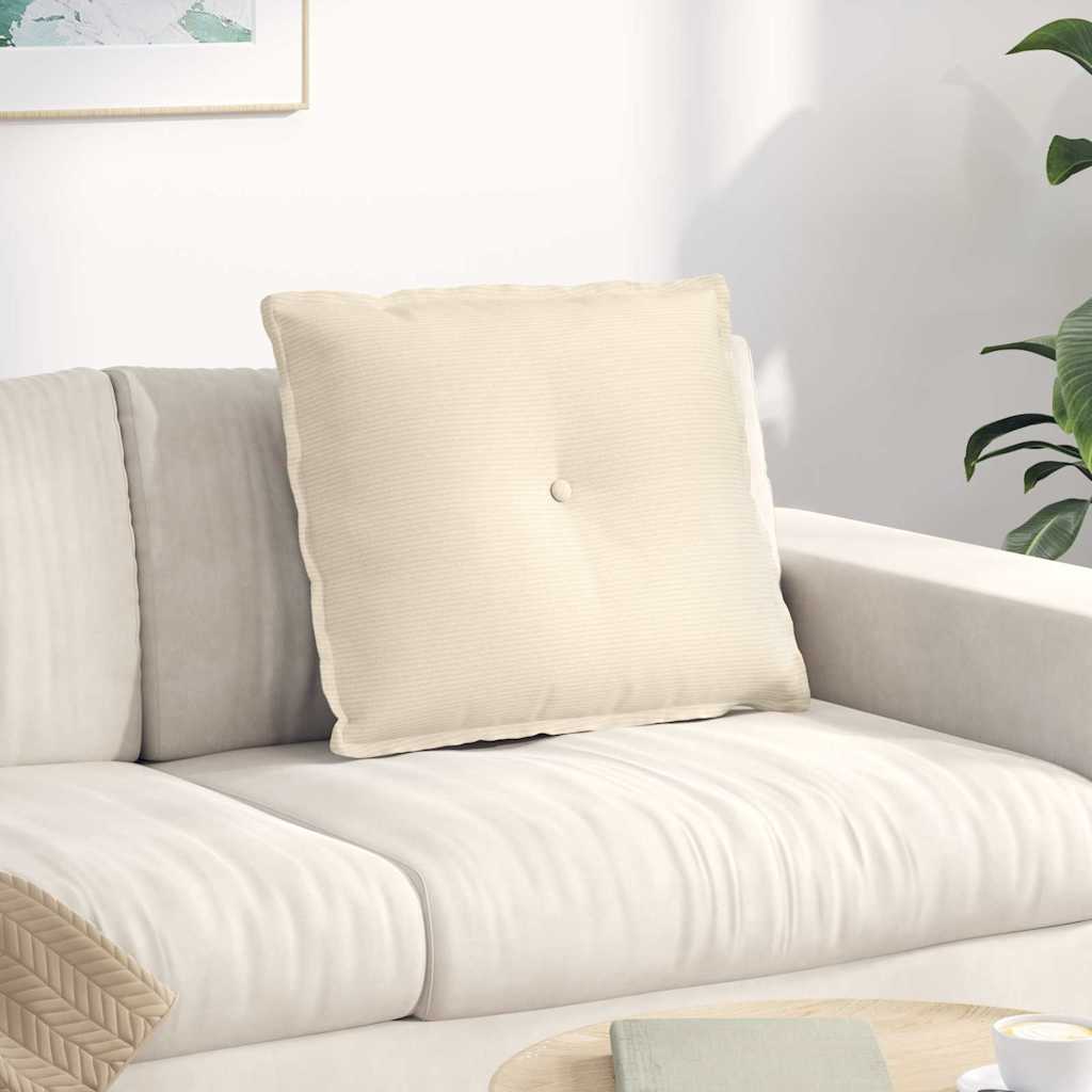 Rugkussen Crème 60 x 50 cm Cordstof is nu te koop bij PeponiXL, paradijselijk wonen!