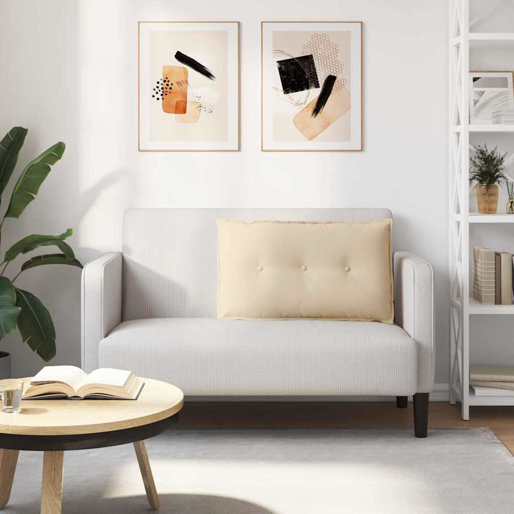 Rugkussen Crème 80 x 50 cm Microvezel Stof is nu te koop bij PeponiXL, paradijselijk wonen!