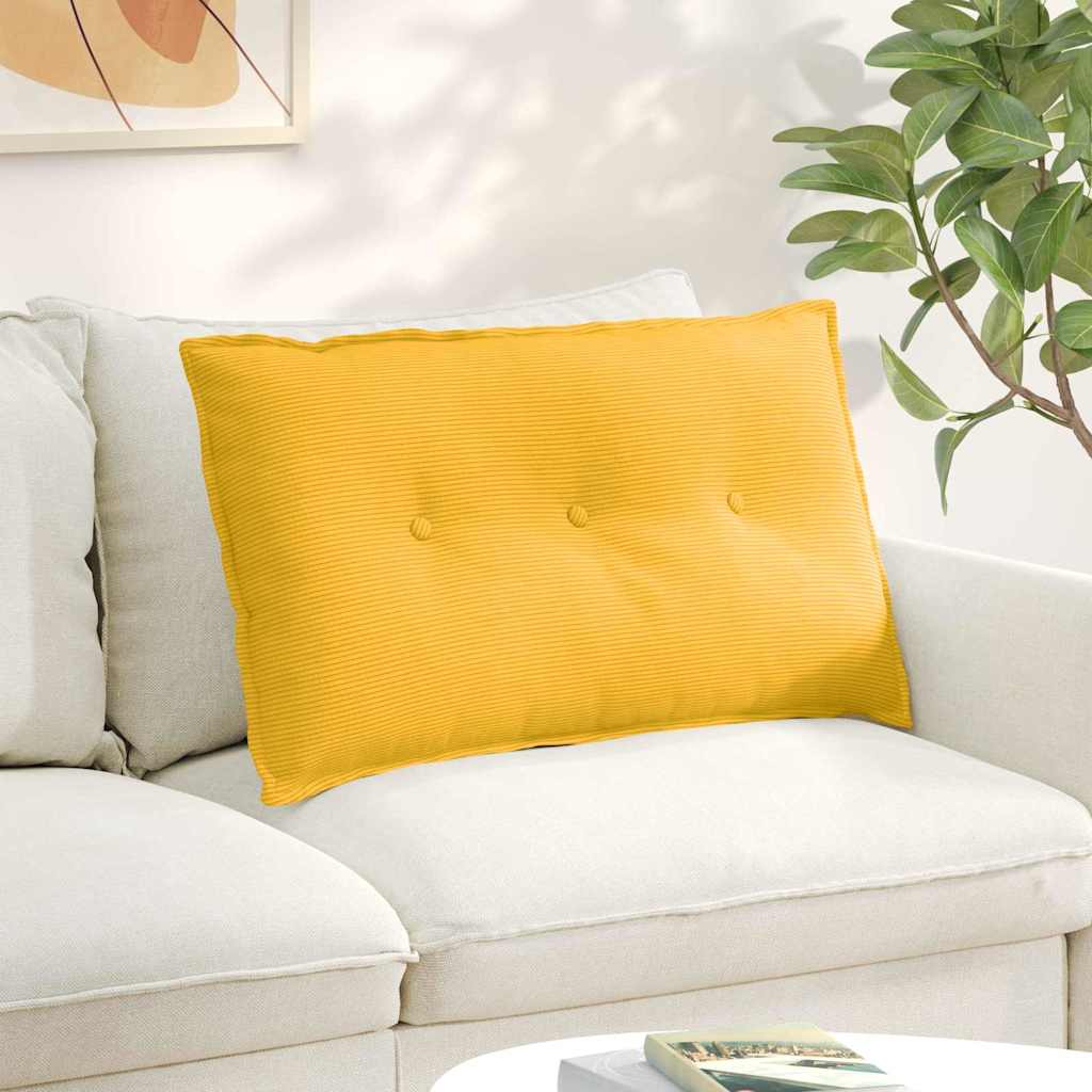 Rugkussen Lichtgeel 80 x 50 cm Cordstof is nu te koop bij PeponiXL, paradijselijk wonen!