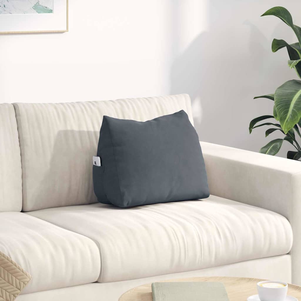 Rugkussen Donkergrijs 45 x 20 x 35 cm Cordstof is nu te koop bij PeponiXL, paradijselijk wonen!