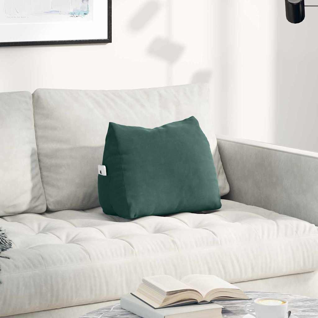 Rugkussen Donkergroen 45 x 20 x 35 cm Cordstof is nu te koop bij PeponiXL, paradijselijk wonen!