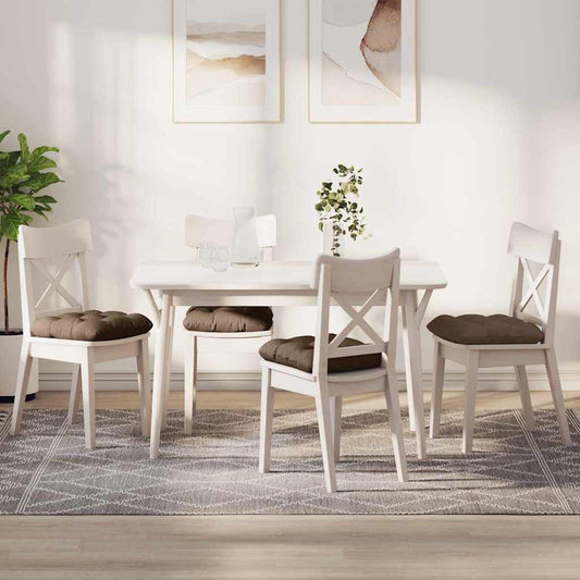 Zitkussens 4 pcs Bruin 40 x 40 x 12 cm Stof is nu te koop bij PeponiXL, paradijselijk wonen!