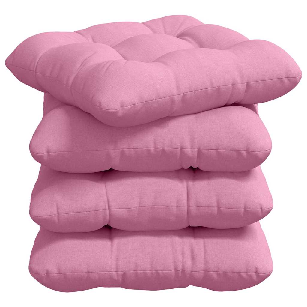 Zitkussens 4 pcs Roze 40 x 40 x 12 cm Stof is nu te koop bij PeponiXL, paradijselijk wonen!