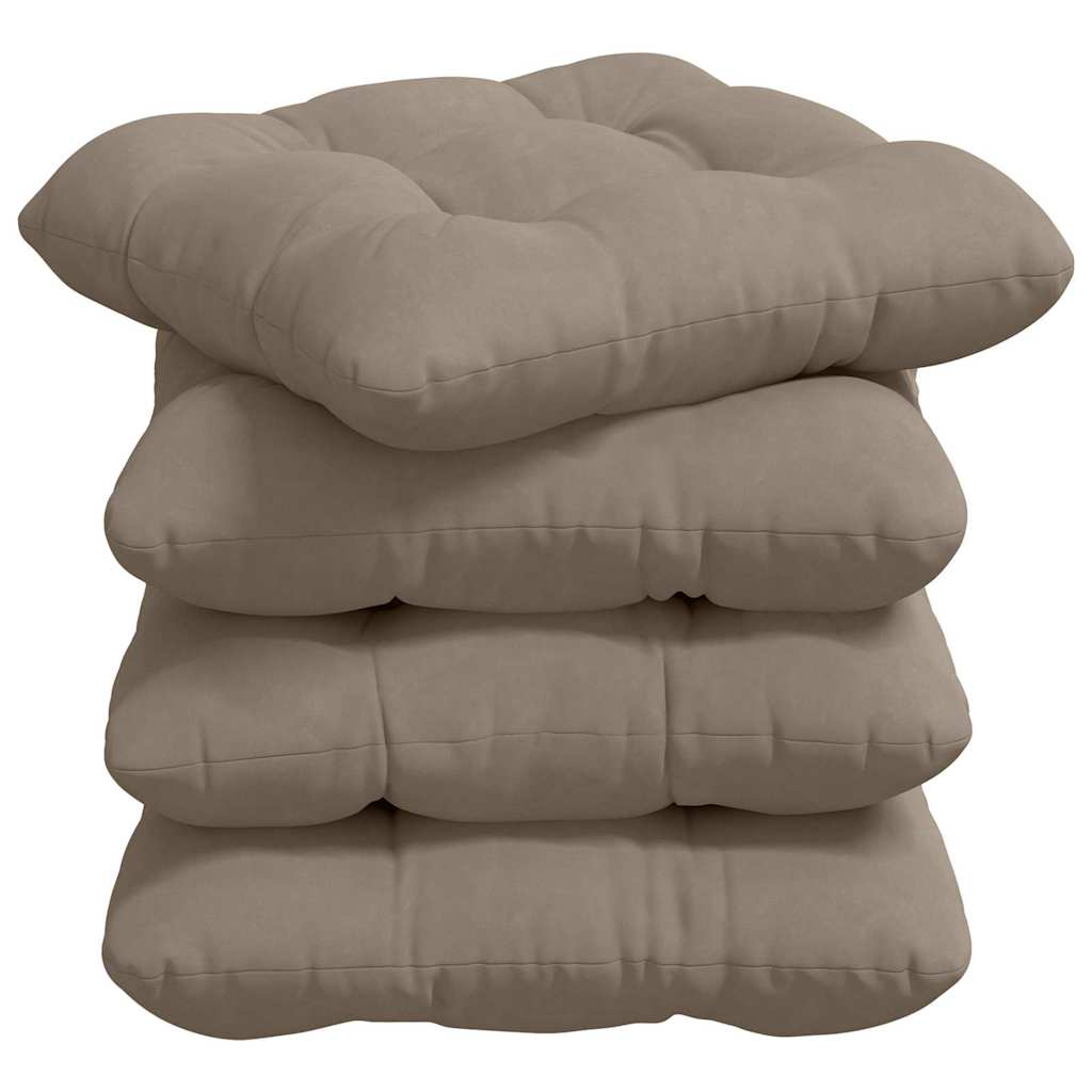 Zitkussens 4 pcs Taupe 45 x 45 cm Microvezel Stof is nu te koop bij PeponiXL, paradijselijk wonen!