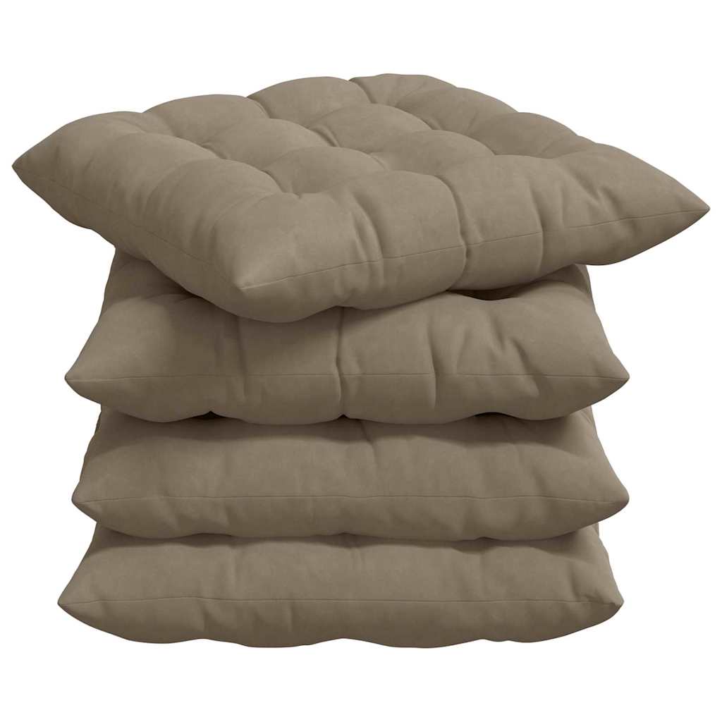 Zitkussens 4 stuks Taupe 40 x 40 x 6 cm Microfibre is nu te koop bij PeponiXL, paradijselijk wonen!