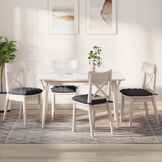 Zitkussens 4 pcs Donkergrijs 40 x 40 x 6 cm Katoen Stof is nu te koop bij PeponiXL, paradijselijk wonen!