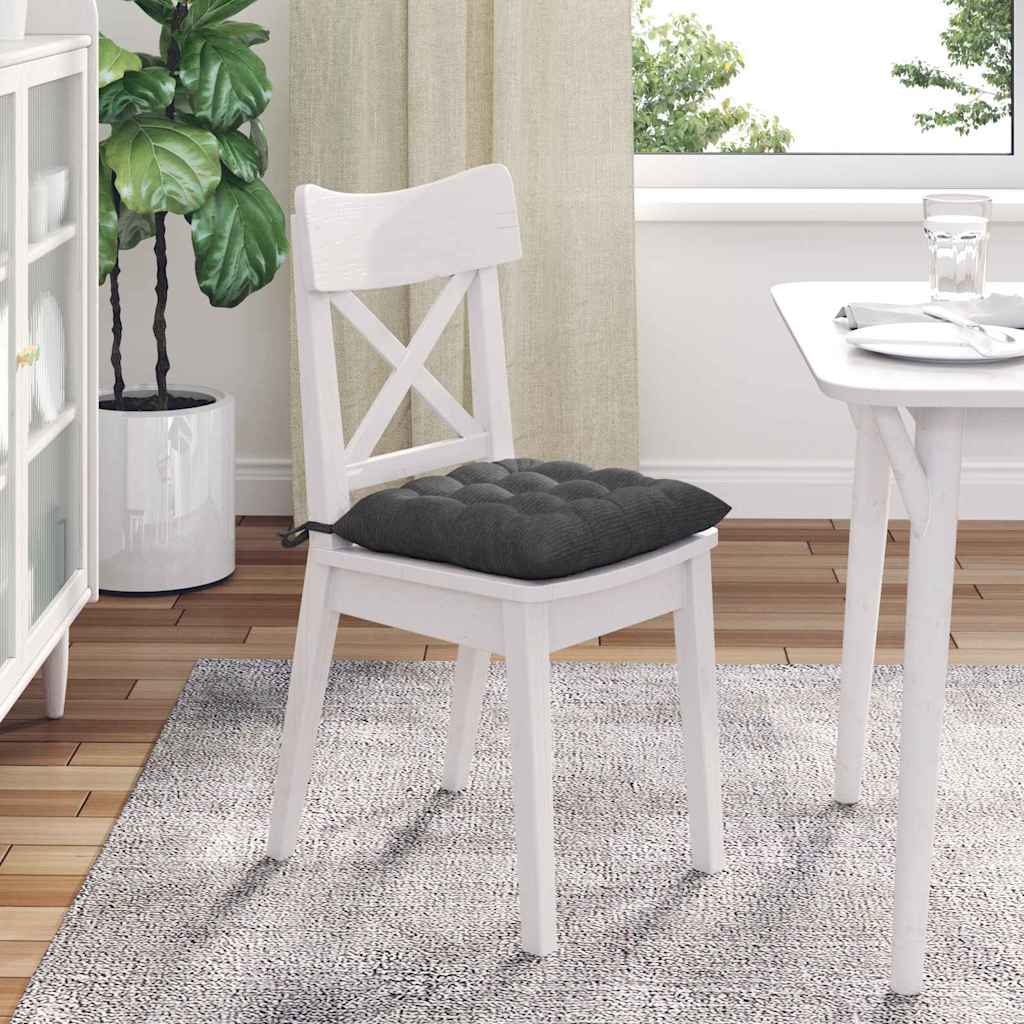 Zitkussens 4 pcs Donkergrijs 40 x 40 x 6 cm Katoen Stof is nu te koop bij PeponiXL, paradijselijk wonen!