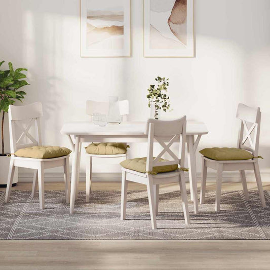 Zitkussens 4 pcs Grijs groen 40 x 40 x 6 cm Katoen Stof is nu te koop bij PeponiXL, paradijselijk wonen!