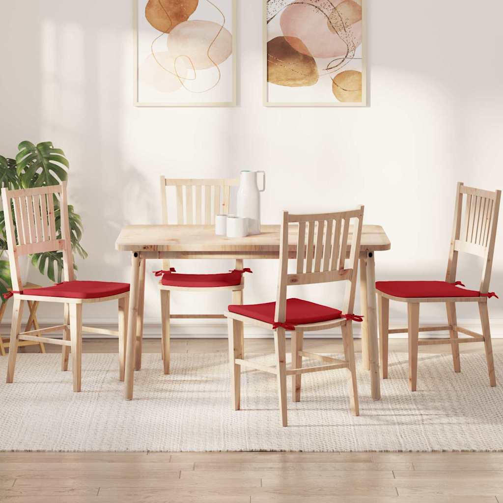 Zitkussens 4 pcs Rood 40 x 40 x 3 cm Stof is nu te koop bij PeponiXL, paradijselijk wonen!