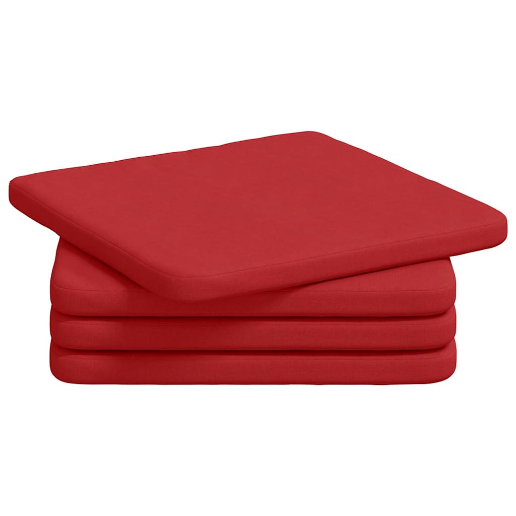 Zitkussens 4 pcs Rood 40 x 40 x 3 cm Stof is nu te koop bij PeponiXL, paradijselijk wonen!