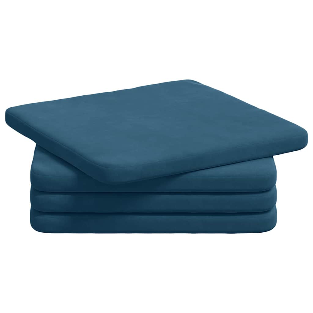 Zitkussens 4 pcs Blauw 40 x 40 x 3 cm Fluweel is nu te koop bij PeponiXL, paradijselijk wonen!