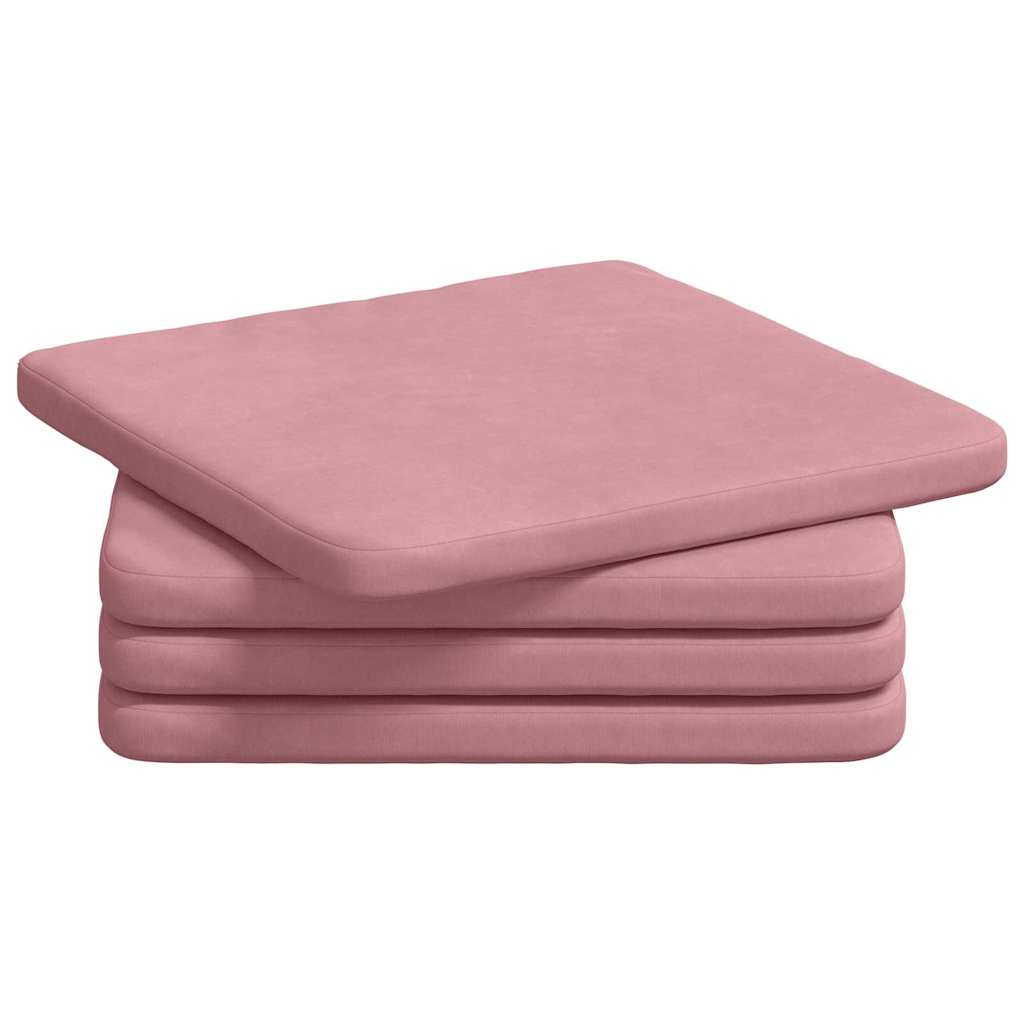Zitkussens 4 pcs Roze 40 x 40 x 3 cm Fluweel is nu te koop bij PeponiXL, paradijselijk wonen!