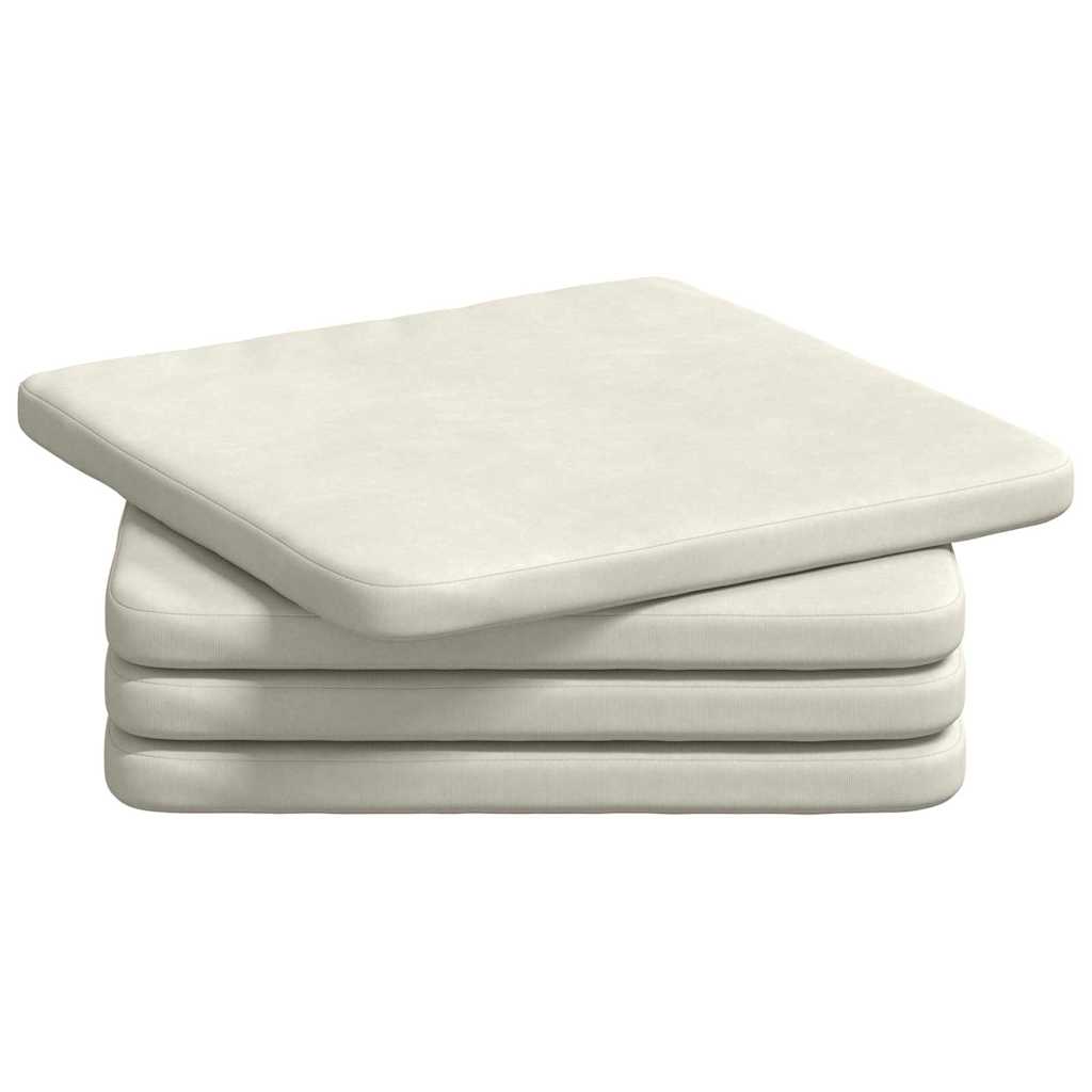 Zitkussens 4 pcs Crème 40 x 40 x 3 cm Fluweel is nu te koop bij PeponiXL, paradijselijk wonen!