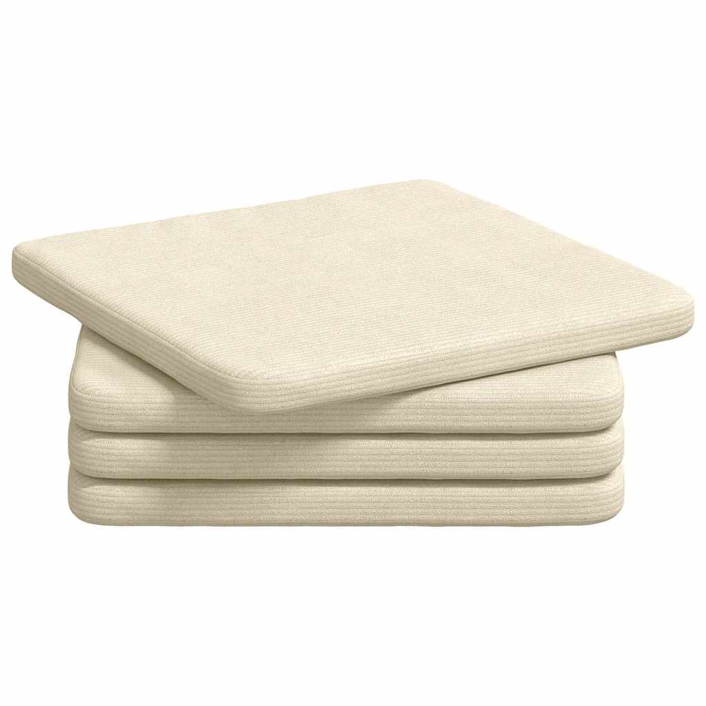 Zitkussens 4 pcs Crème 40 x 40 x 3 cm Katoen Stof is nu te koop bij PeponiXL, paradijselijk wonen!