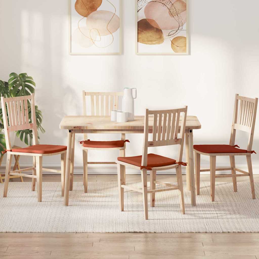 Zitkussens 4 pcs Rood-oranje 40 x 40 x 3 cm Katoen Stof is nu te koop bij PeponiXL, paradijselijk wonen!