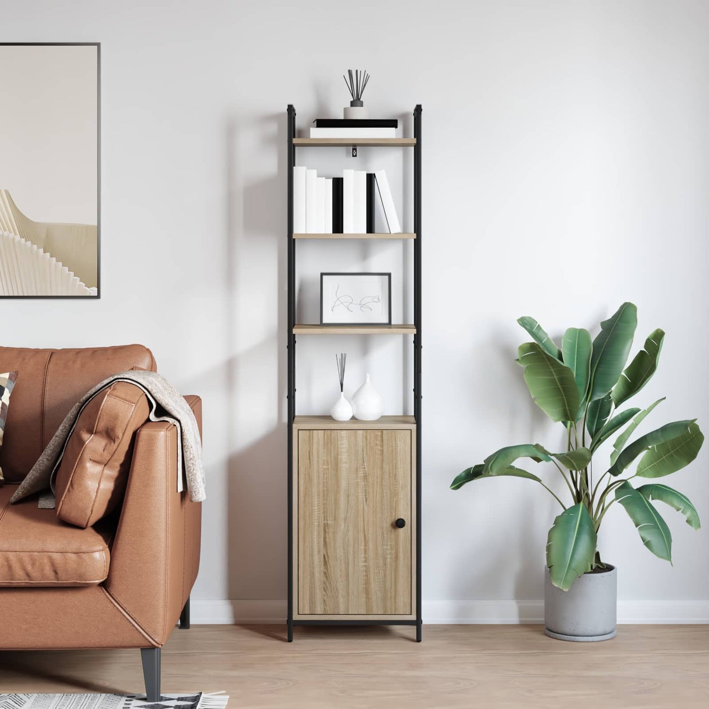 Boekenkast Sonoma Eiken 40 x 24 x 161 cm Bewerkt hout is nu te koop bij PeponiXL, paradijselijk wonen!