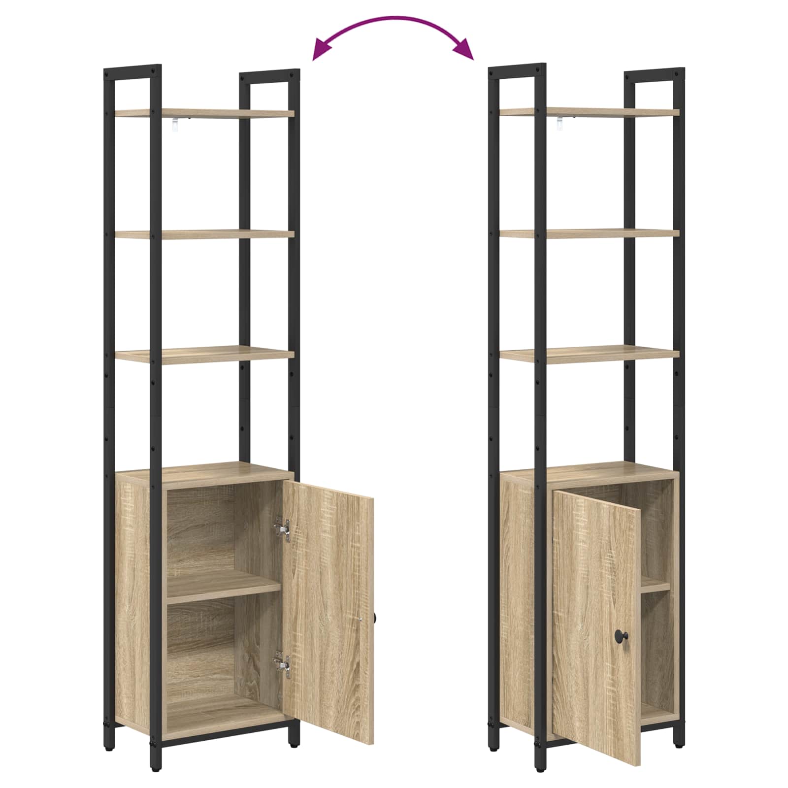 Boekenkast Sonoma Eiken 40 x 24 x 161 cm Bewerkt hout is nu te koop bij PeponiXL, paradijselijk wonen!