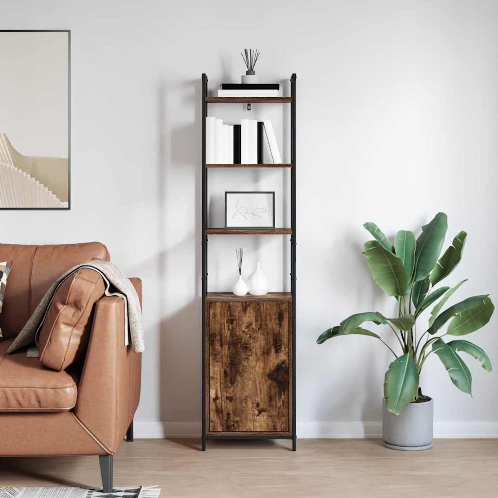 Boekenkast Gerookt eiken 40 x 24 x 161 cm Bewerkt hout is nu te koop bij PeponiXL, paradijselijk wonen!