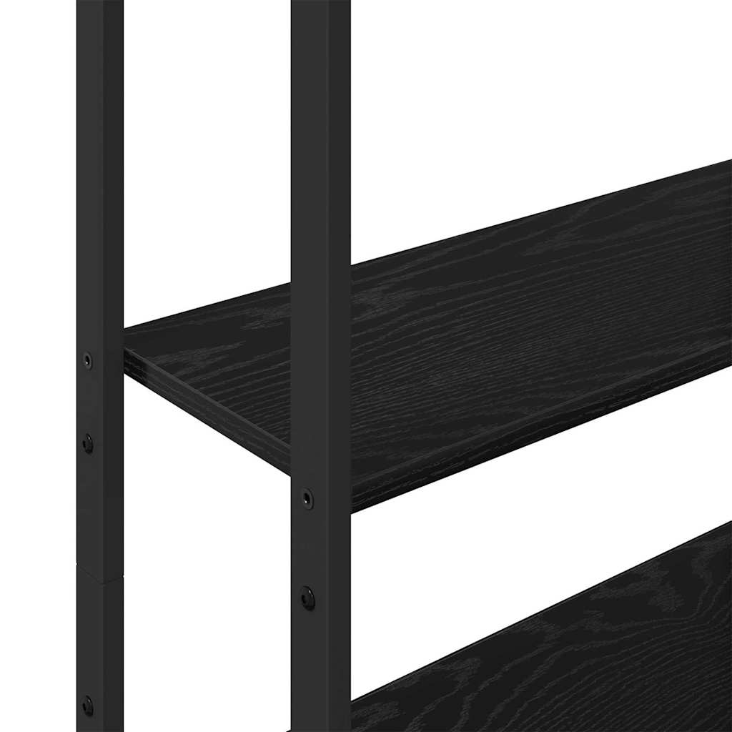 Boekenkast Zwart Eiken 60 x 24 x 161 cm Bewerkt hout is nu te koop bij PeponiXL, paradijselijk wonen!