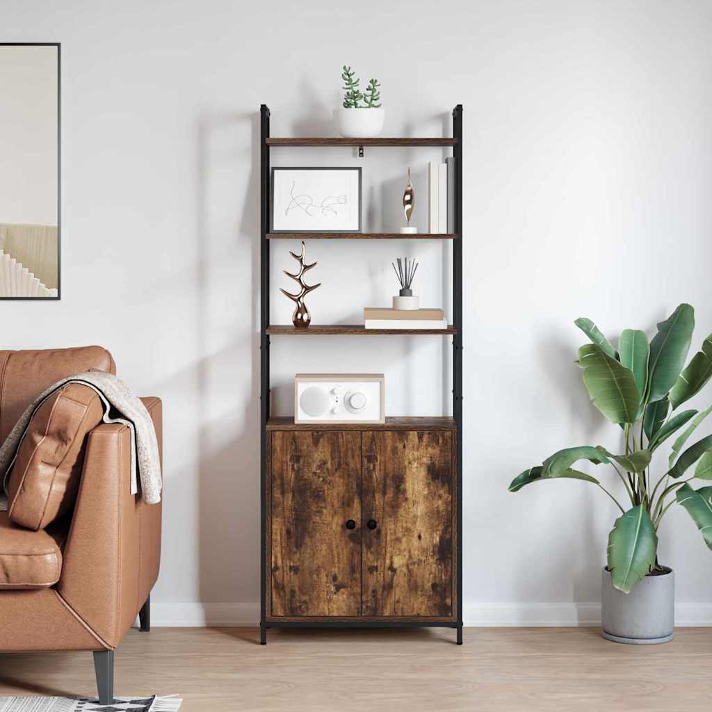 Boekenkast Gerookt eiken 60 x 24 x 161 cm Bewerkt hout is nu te koop bij PeponiXL, paradijselijk wonen!