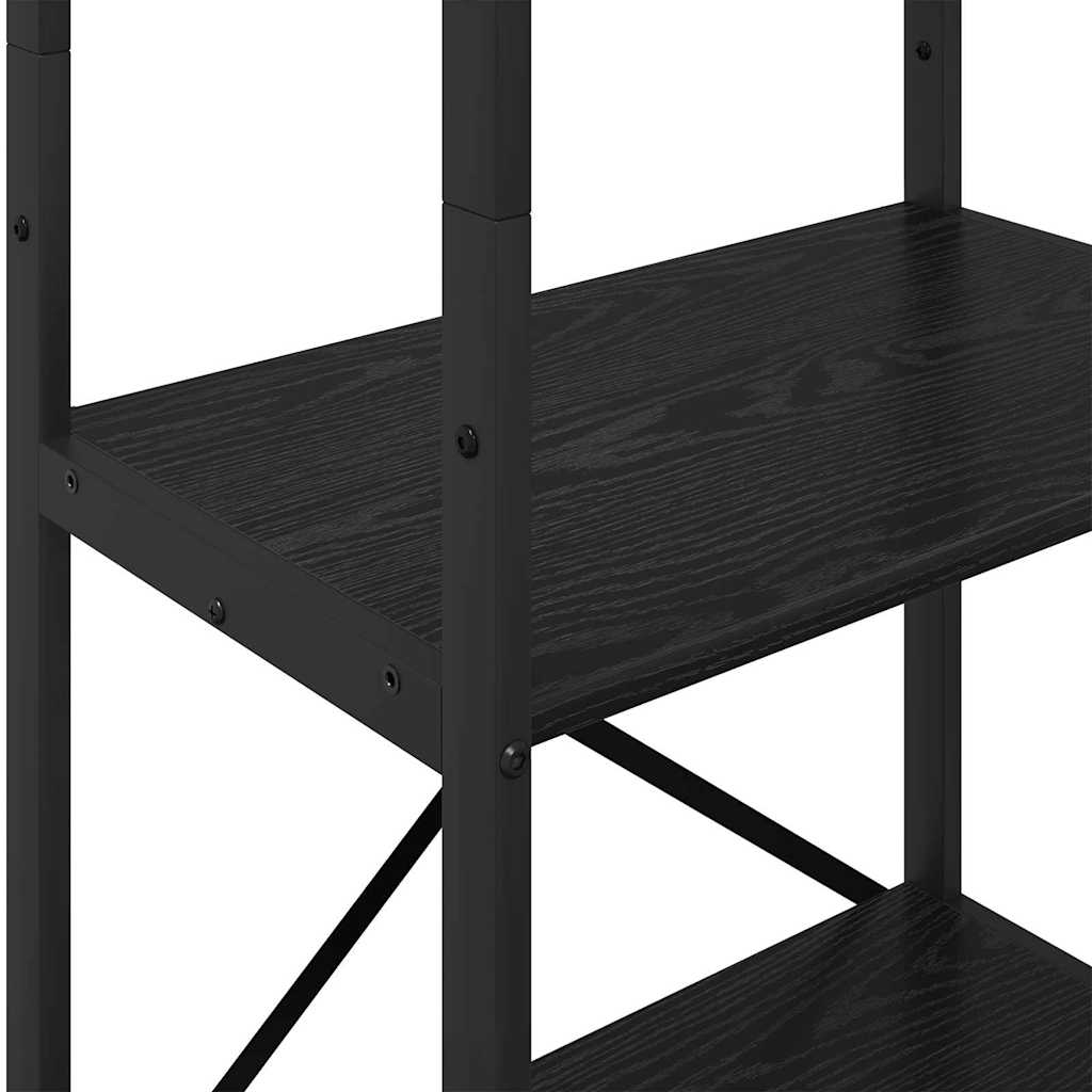 Boekenkast Zwart Eiken 56 x 34 x 171 cm Bewerkt hout is nu te koop bij PeponiXL, paradijselijk wonen!