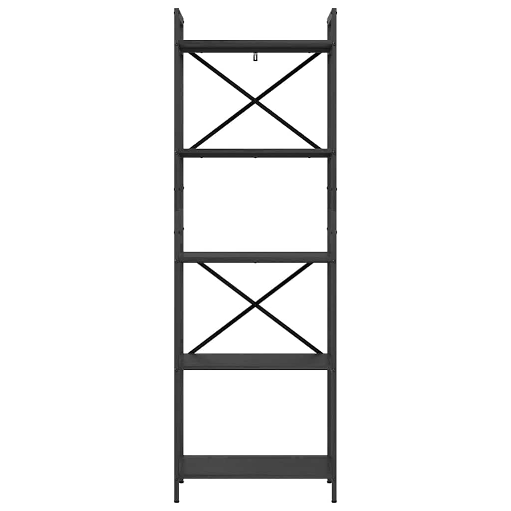 Boekenkast Zwart Eiken 56 x 34 x 171 cm Bewerkt hout is nu te koop bij PeponiXL, paradijselijk wonen!