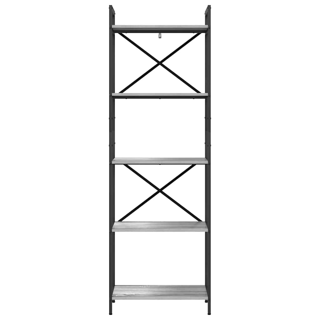 Boekenkast Grijs Sonoma 56 x 34 x 171 cm Bewerkt hout is nu te koop bij PeponiXL, paradijselijk wonen!