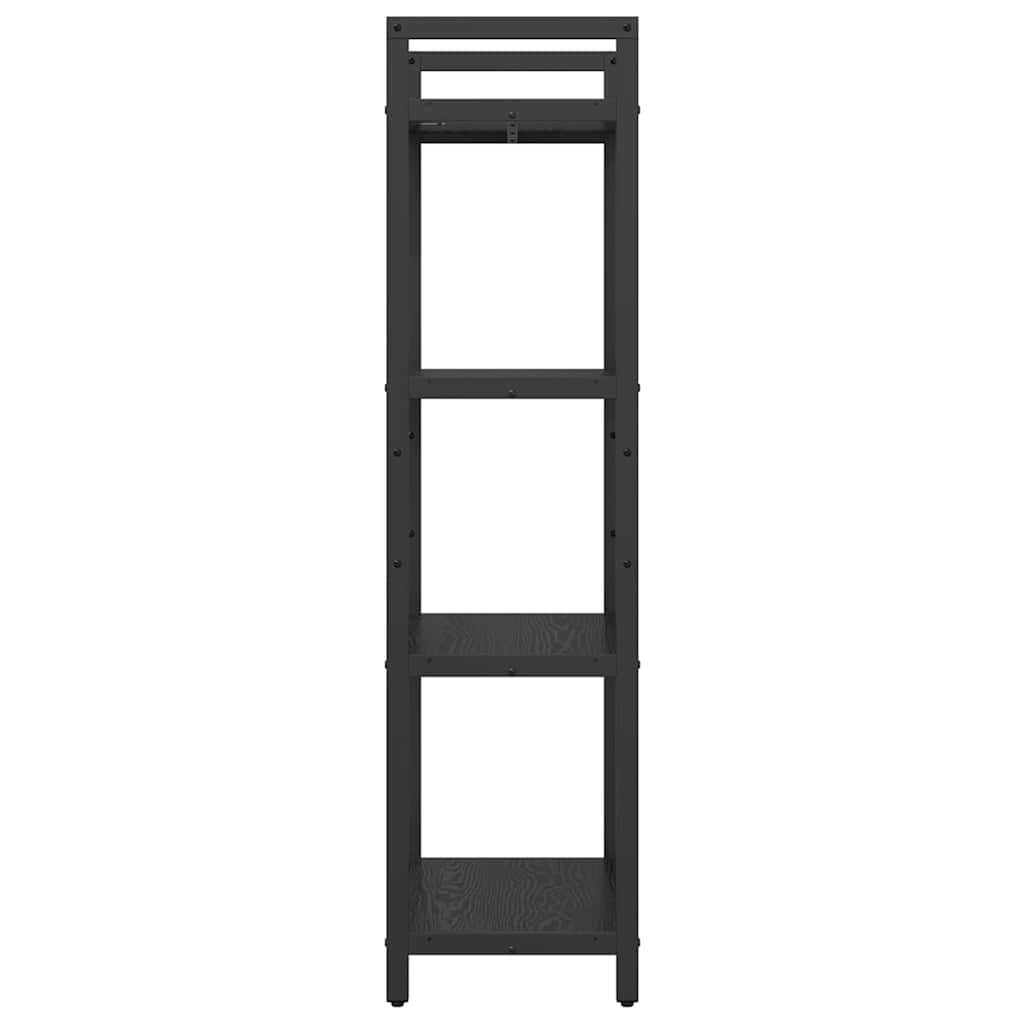 Boekenkast Zwart Eiken 56 x 34 x 133,5 cm Bewerkt hout is nu te koop bij PeponiXL, paradijselijk wonen!