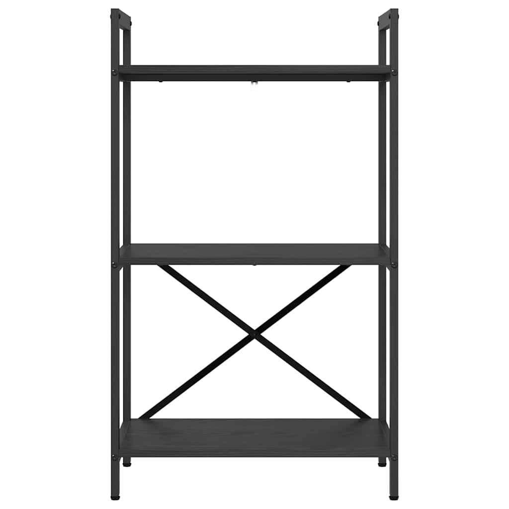 Boekenkast Zwart Eiken 56 x 34 x 96 cm Bewerkt hout is nu te koop bij PeponiXL, paradijselijk wonen!