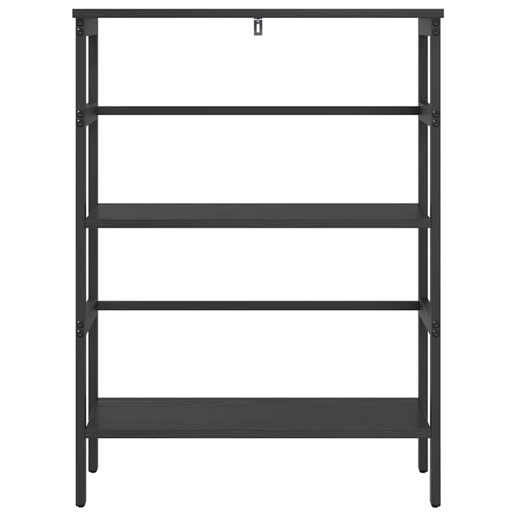 Boekenkast Zwart Eiken 60 x 29,5 x 81 cm Bewerkt hout is nu te koop bij PeponiXL, paradijselijk wonen!