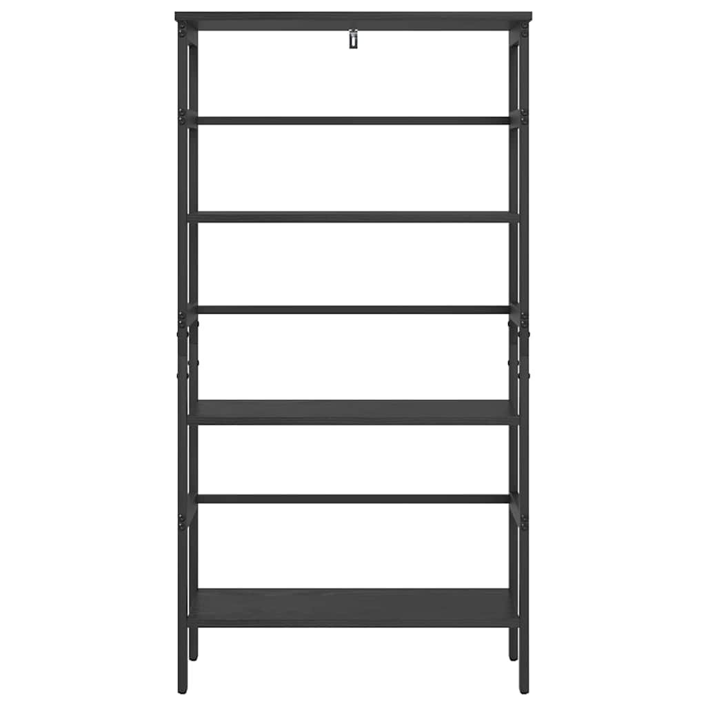 Boekenkast Zwart Eiken 60 x 29,5 x 115 cm Bewerkt hout is nu te koop bij PeponiXL, paradijselijk wonen!