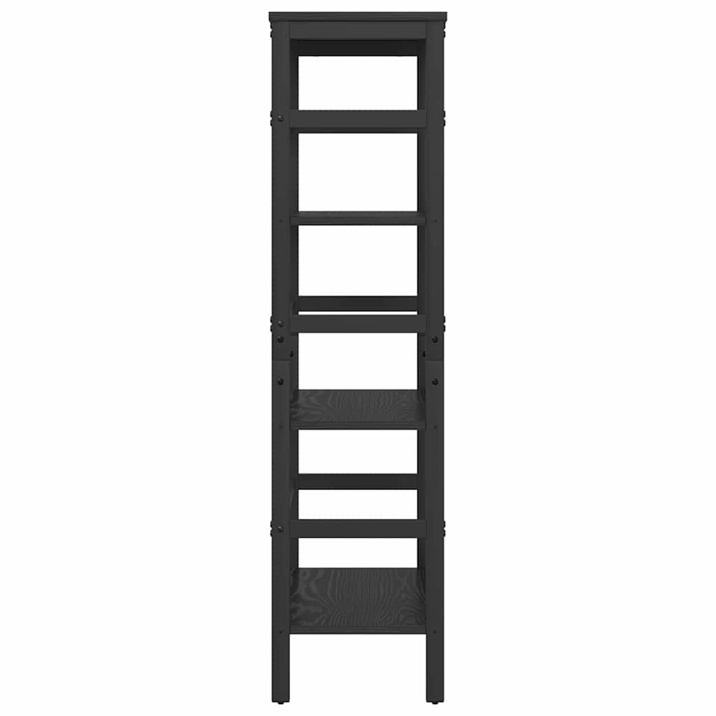 Boekenkast Zwart Eiken 60 x 29,5 x 115 cm Bewerkt hout is nu te koop bij PeponiXL, paradijselijk wonen!