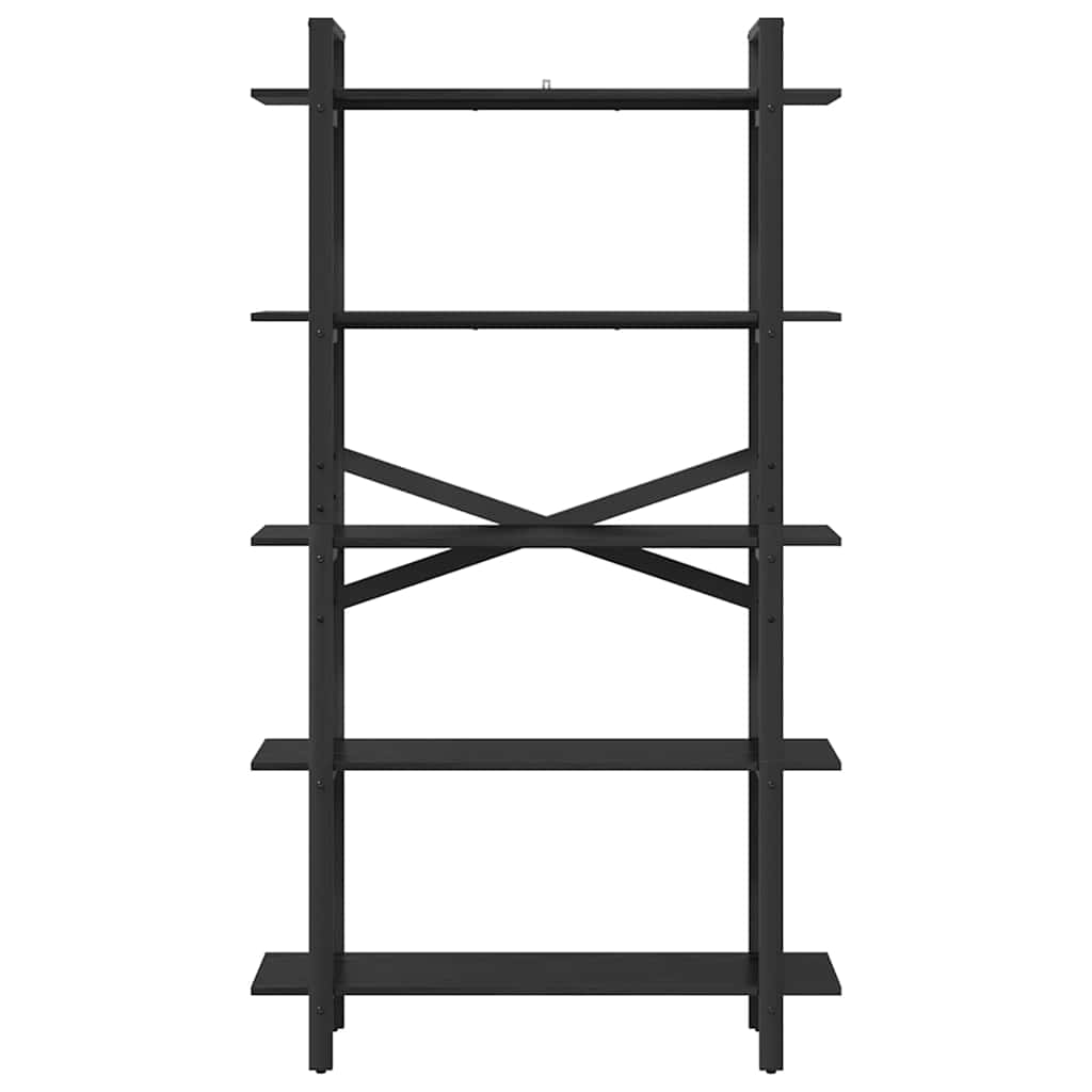 Boekenkast Zwart Eiken 100 x 33,5 x 178 cm Bewerkt hout is nu te koop bij PeponiXL, paradijselijk wonen!